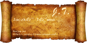 Jaczkó Tímea névjegykártya
